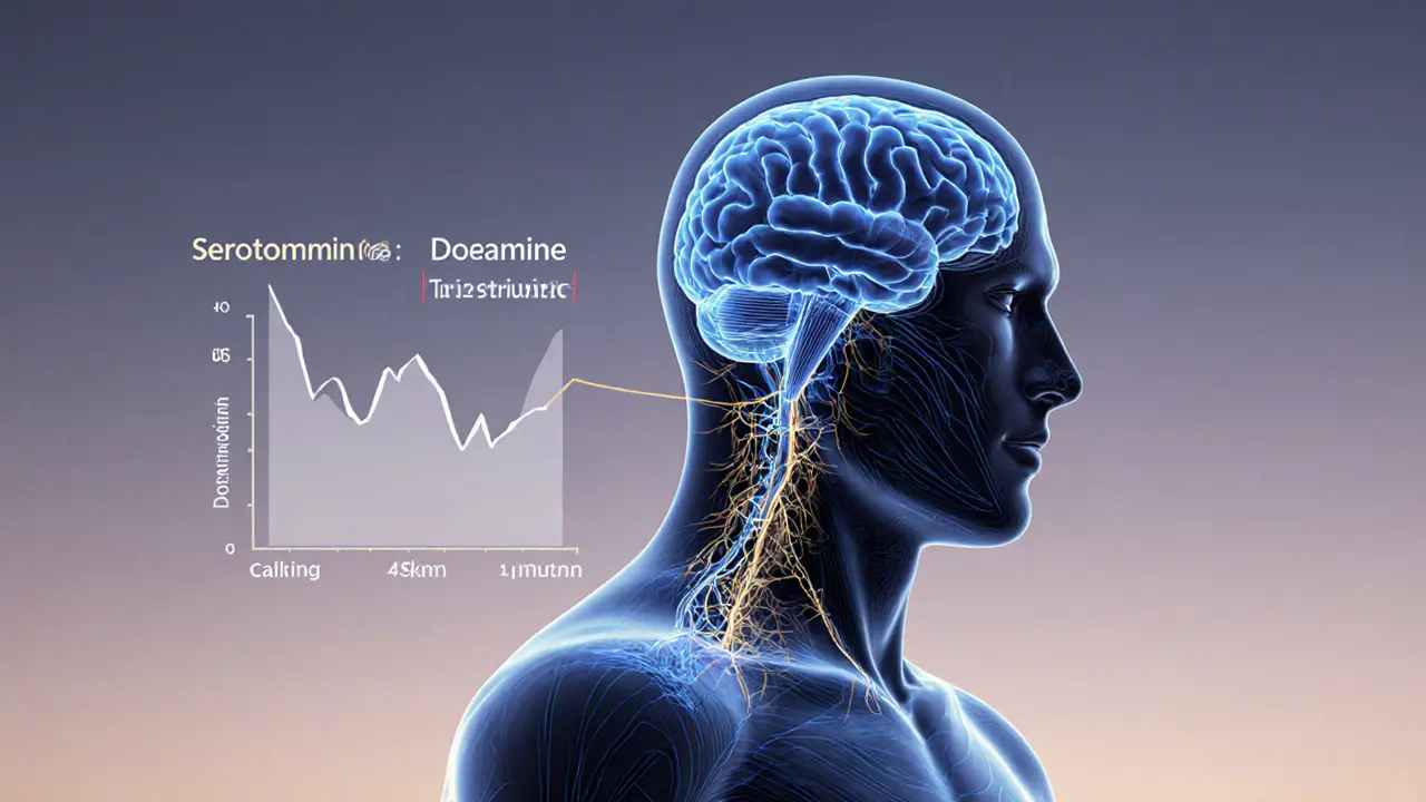 Transparent human figure with glowing neural pathways showing relaxation chemicals flowing during massage.